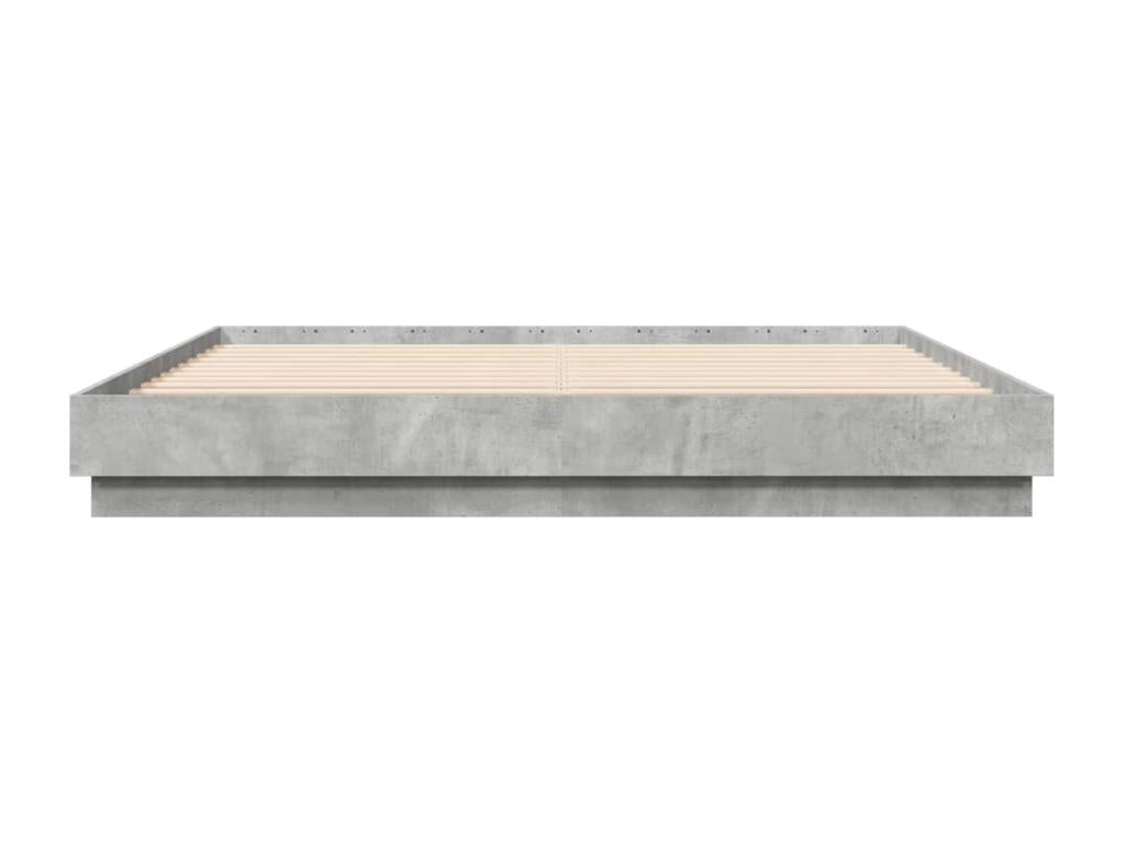 Concrete grey bed frame 200x200 cm engineered wood 76371ZVRH