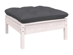 11-piece garden furniture set with cushions, white, solid pine wood, 55041WDJF