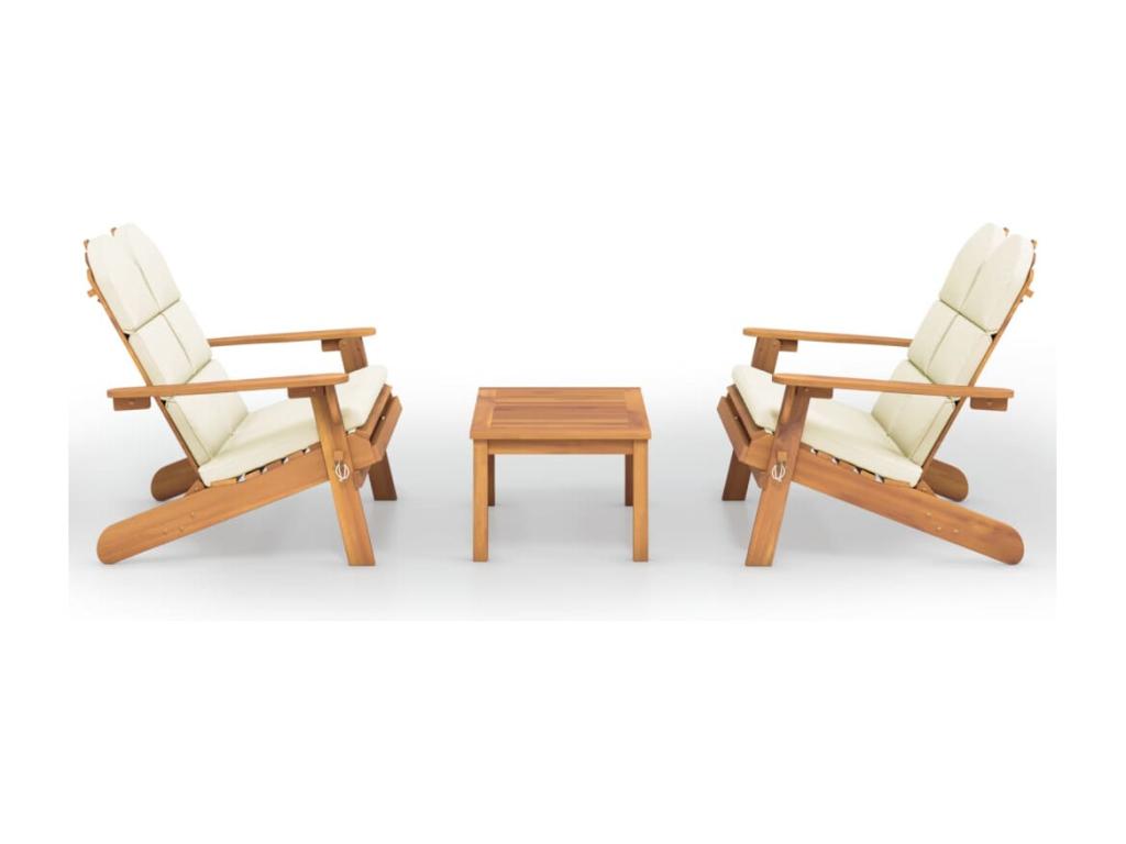 Sunmeub 3-piece garden furniture set, solid wood, Sunmeub 74089ZNWY