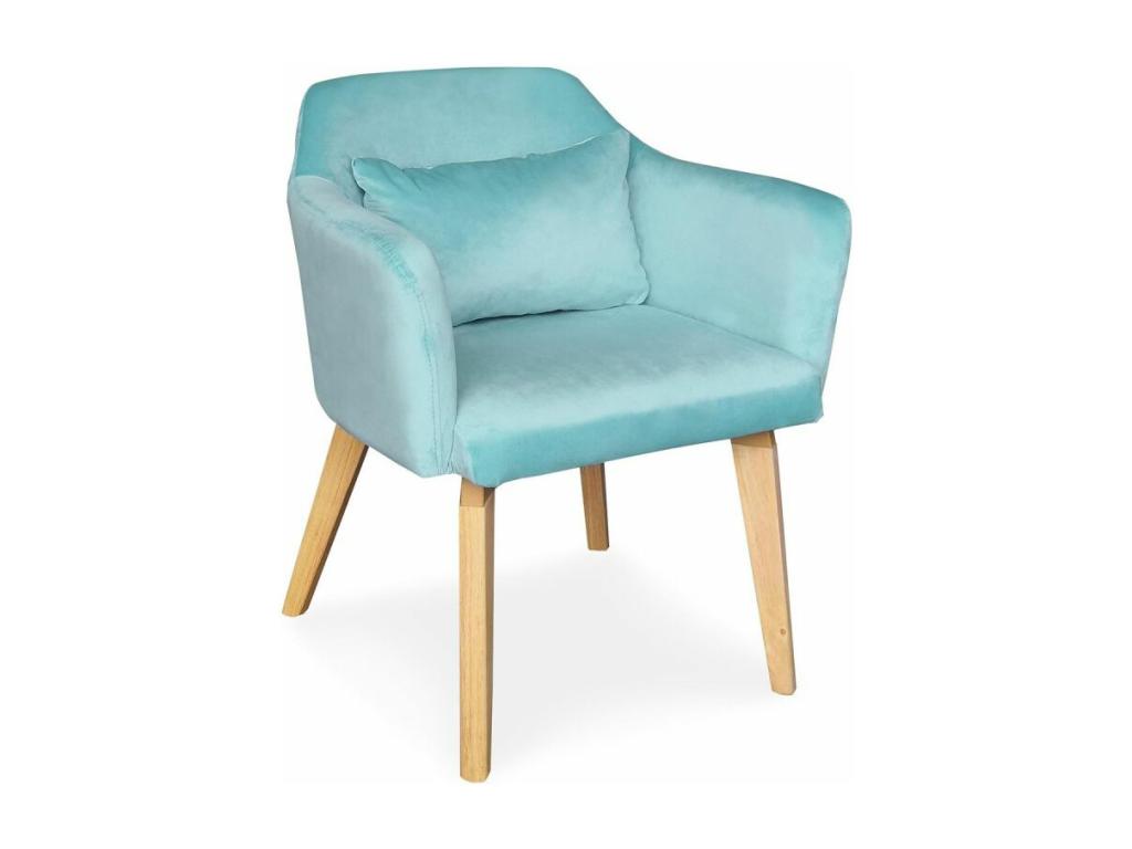 Sunmeub Scandinavian Velvet Armchair 70cm Mint 71438EZMR